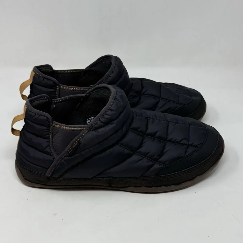 LL Bean Mountain Classic Quilted Ankle Boots II Mens 12 M Black Mesh Comfort